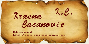 Krasna Cacanović vizit kartica